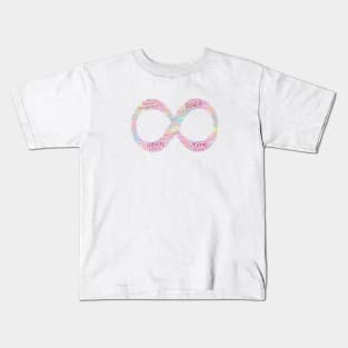 Infinity Symbol Silhouette Shape Text Word Cloud Kids T-Shirt